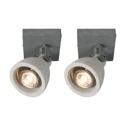 Set aus 2 industriellen Spots grau Beton 1-Flammig - Creto