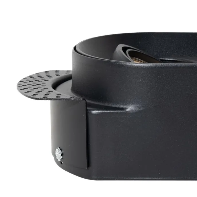 Set mit 6 abgerundeten Einbaustrahlern schwarz GU10 50mm 2-Licht - Hubs