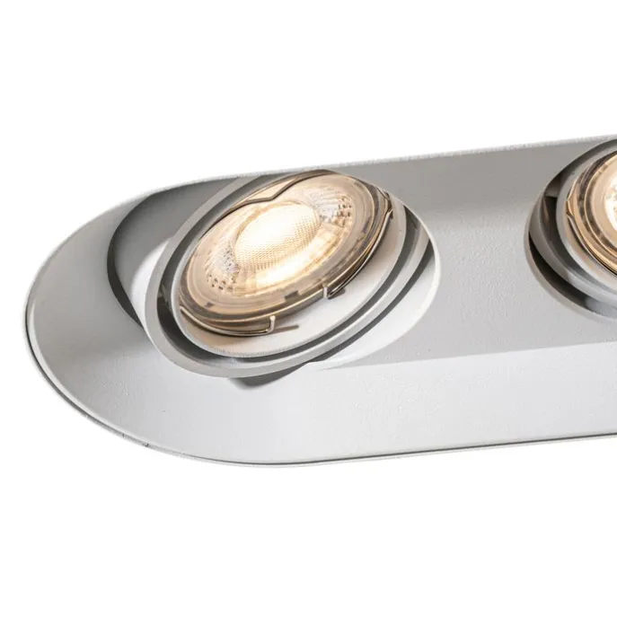 Set mit 6 abgerundeten Einbaustrahlern Weiß GU10 50mm 2-Licht - Hubs