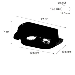 Set mit 6 abgerundeten Einbaustrahlern Weiß GU10 50mm 2-Licht - Hubs