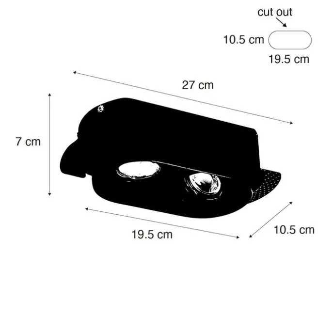 Set mit 6 abgerundeten Einbaustrahlern Weiß GU10 50mm 2-Licht - Hubs