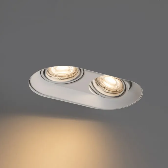 Set mit 6 abgerundeten Einbaustrahlern Weiß GU10 50mm 2-Licht - Hubs