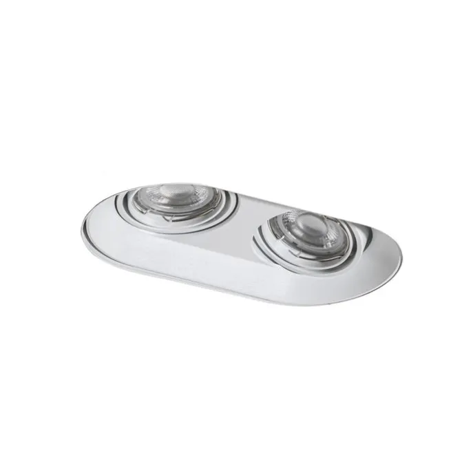 Set mit 6 abgerundeten Einbaustrahlern Weiß GU10 50mm 2-Licht - Hubs