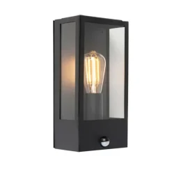 Set mit 2 Außenwandlampen schwarz mit Bewegungsmelder - Rotterdam