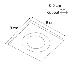 Set mit 3 Bad-Downlights schwarz IP44 - Xena Square