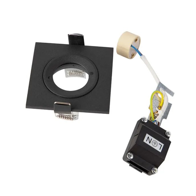 Set mit 3 Bad-Downlights schwarz IP44 - Xena Square