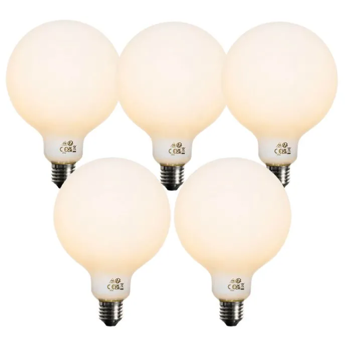 Set mit 5 Dimmbare E27 LED-Glühbirne Opal G125 5W 450lm 2200K