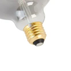 Set mit 5 dimmbaren E27 LED-Glühbirnen mit Twisted Filament G125 Rauchglas 4W 120lm 1800K