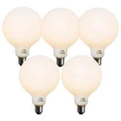 Set mit 5 dimmbaren E27 LED-Glühbirnen Opal G125 5W 450 lm 2700K