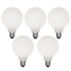 Set mit 5 dimmbaren E27 LED-Glühbirnen G95 Matt 4W 430lm 2200-4000K