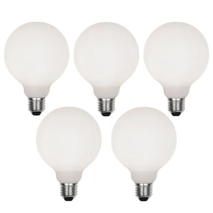 Set mit 5 dimmbaren E27 LED-Glühbirnen G95 Matt 4W 430lm 2200-4000K