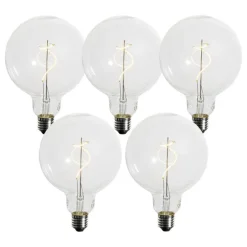 Set mit 5 dimmbaren E27 LED-Glühbirnen Spiralfilament G125 4W 270 lm 2700K