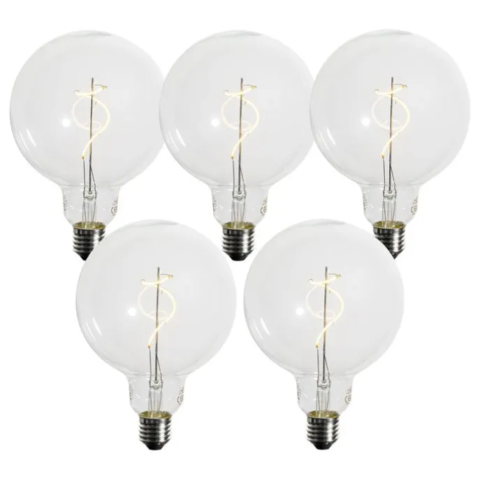 Set mit 5 dimmbaren E27 LED-Glühbirnen Spiralfilament G125 4W 270 lm 2700K