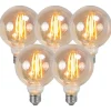 Set mit 5 dimmbaren E27-LED-Filament-Rauchlampen 5 W 380 lm 2200 K