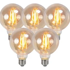 Set mit 5 dimmbaren E27-LED-Filament-Rauchlampen 5 W 380 lm 2200 K
