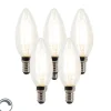 Set mit 5 dimmbaren E14-LED-Kerzenlampen B35 klar 3W 250 lm 2700K