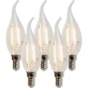 Set mit 5 dimmbaren E14-LED-Kerzenlampen mit Filamentspitze, 250 lm, 2700 K