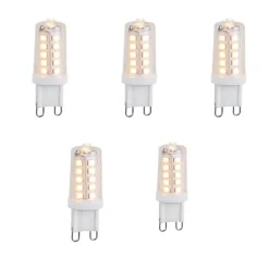 Set mit 5 dimmbaren G9 LED-Leuchtmitteln 3,2 W 250 lm 2200 K