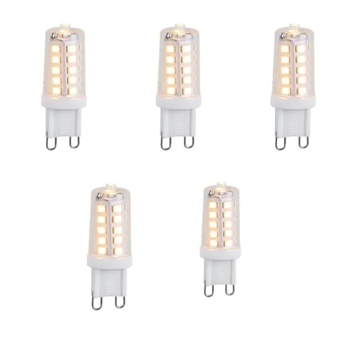 Set mit 5 dimmbaren G9 LED-Leuchtmitteln 3,2 W 250 lm 2200 K