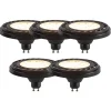 Set mit 5 dimmbaren GU10 LED AR111 schwarz 8W 600lm 2700K