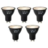 Set mit 5 dimmbaren GU10 LED-Glühbirnen Schwarz 7W 430 lm 2700K