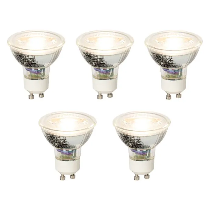 Set mit 5 dimmbaren GU10 LED-Glühbirnen 5W 370lm 3000K