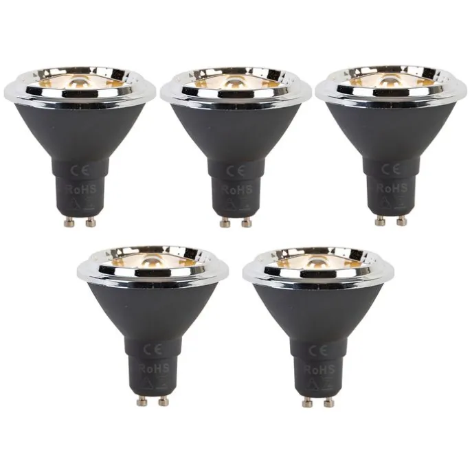 Set mit 5 dimmbaren GU10 LED-Leuchtmitteln AR70 6W 450lm 2700K
