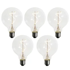 Set mit 5 E27 dimmbare LED Spiral Filament G95 4W 270lm 2200K