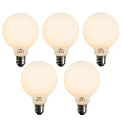 Set mit 5 E27 Dimmbare LED-Glühbirne Opal G95 5W 450lm 2200K