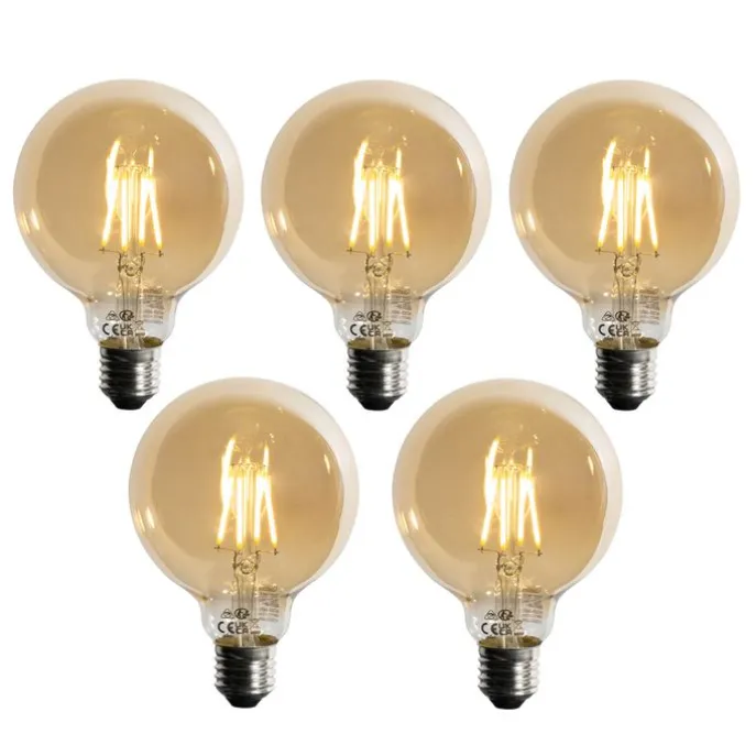 Set mit 5 E27 dimmbare LED-Glühbirne G95 5W 450lm 2700K