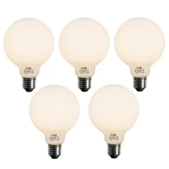 Set mit 5 E27 dimmbare LED-Glühbirne Opal G95 5W 450lm 2700K