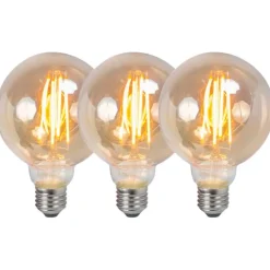 Set mit 3 E27 dimmbaren LED-Lampen G95 Rauch 5W 380 lm 2200K