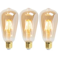 Set mit 3 E27 dimmbaren LED-Lampen ST64 Goldline 5W 380 lm 2200K