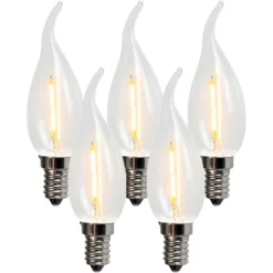 Set mit 5 E14 LED-Filament-Kerzenlampen BXS35 1W 100LM 2200K