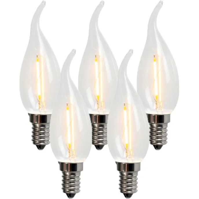 Set mit 5 E14 LED-Filament-Kerzenlampen BXS35 1W 100LM 2200K