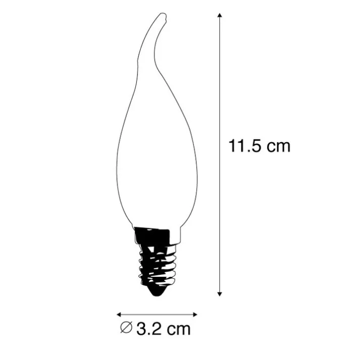 Set mit 5 E14 LED-Filament-Kerzenlampen BXS35 1W 100LM 2200K
