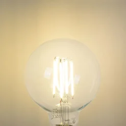 Set mit 5 E27 LED-Glühbirnen G95 klar 2,2W 470lm 2700K