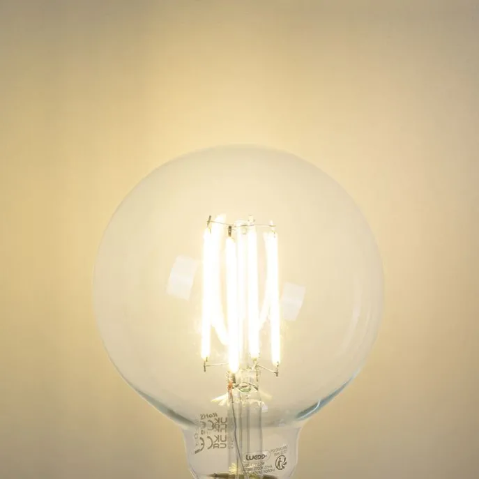 Set mit 5 E27 LED-Glühbirnen G95 klar 2,2W 470lm 2700K