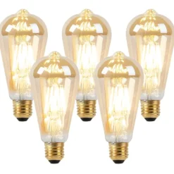 Set mit 5 E27 LED-Lampen, dimmbar bis warmes Gold, 8 W, 806 lm, 2000-2700 K