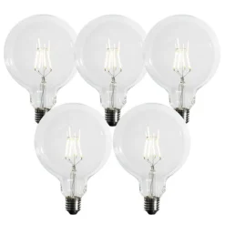 Set mit 5 E27 3-Stufen dimmbare LED Spiral Filament G125 4W 450lm 3000K