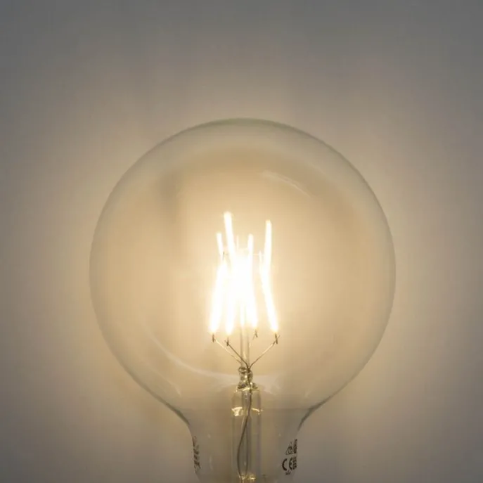 Set mit 5 E27 3-Stufen dimmbare LED Spiral Filament G125 4W 450lm 3000K