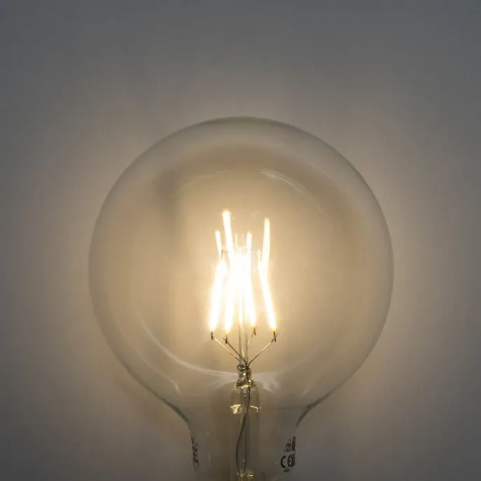 Set mit 5 E27 3-Stufen dimmbare LED Spiral Filament G125 4W 450lm 3000K