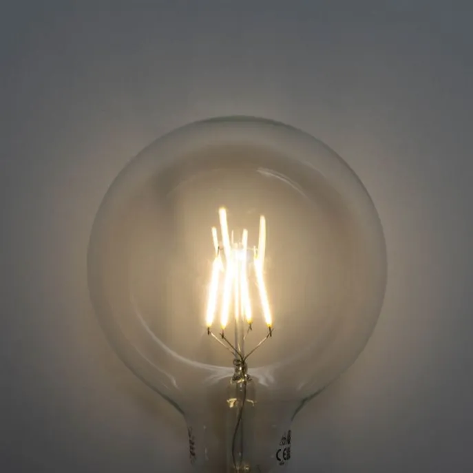 Set mit 5 E27 3-Stufen dimmbare LED Spiral Filament G125 4W 450lm 3000K