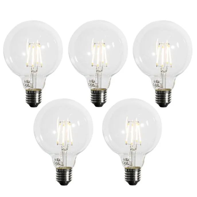 Set mit 5 E27 3-Stufen dimmbare LED-Glühbirne G95 4W 450lm 3000K