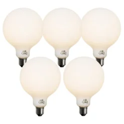 Set mit 5 E27 3-Stufen-dimmbare LED-Glühbirne Opal G125 4W 450lm 3000K