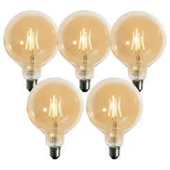 Set mit 5 E27 3-Stufen-dimmbare LED-Lampe Gold G125 4W 450lm 2700K