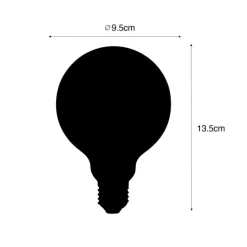 Set mit 5 E27 3-stufig dimmbare LED-Lampe G95 Milchglas 5W 550 lm 2700K