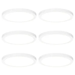 Set mit 6 Einbau- oder Aufbau-Spots weiß 30 cm inkl. LED 3-Stufen-Dim-to-Warm - Trans