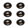 Set mit 6 Einbaupunkt schwarz verstellbar rund - Spannfutter 70