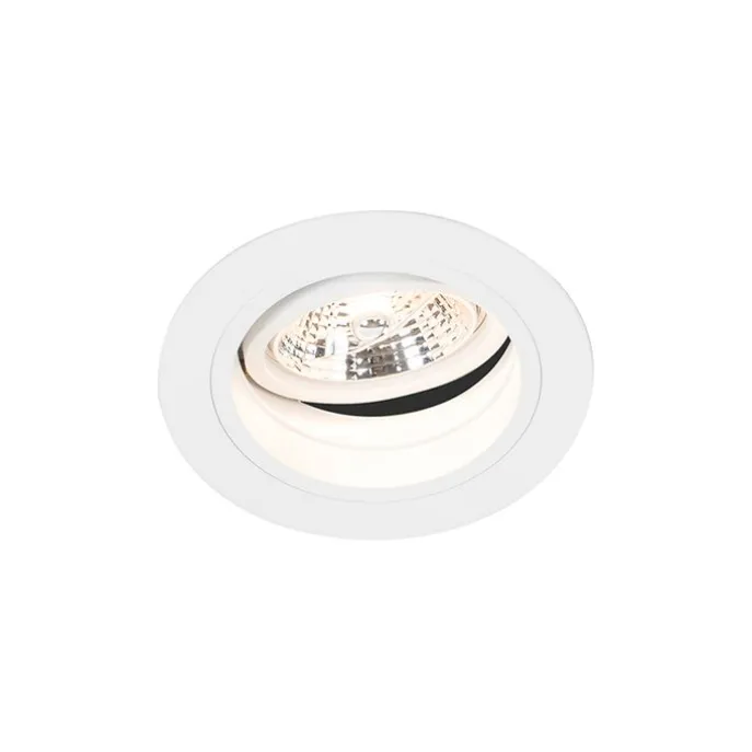 Set mit 6 Einbaupunkt weiß einstellbar rund - Spannfutter 70